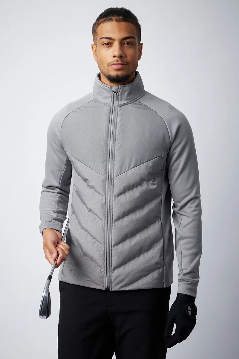Official Ryder Cup 2027 Mens Full Zip Bonded Chevron Padded Performance Thermal Golf Jacket