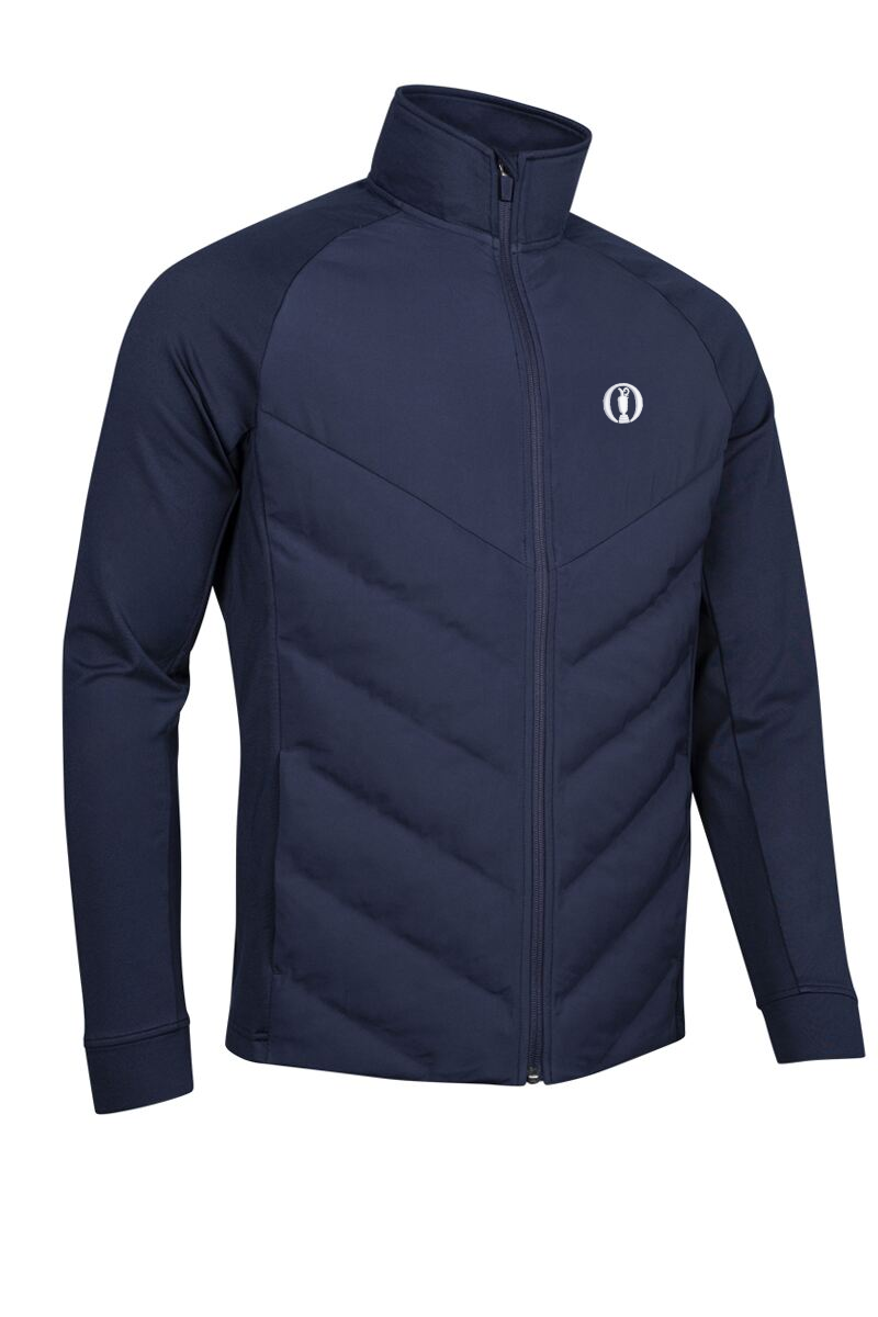 The Open Mens Full Zip Bonded Chevron Padded Performance Heavyweight Golf Jacket The Open Mens Full Zip Bonded Chevron Padded Performance Heavyweight Golf Jacket