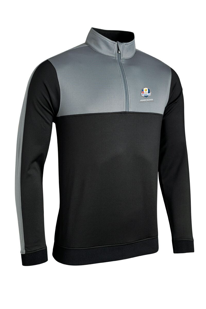 Official Ryder Cup 2027 Mens Quarter Zip Thermal Panelled Fleece Showerproof Golf Midlayer Official Ryder Cup 2027 Mens Quarter Zip Thermal Panelled Fleece Showerproof Golf Midlayer