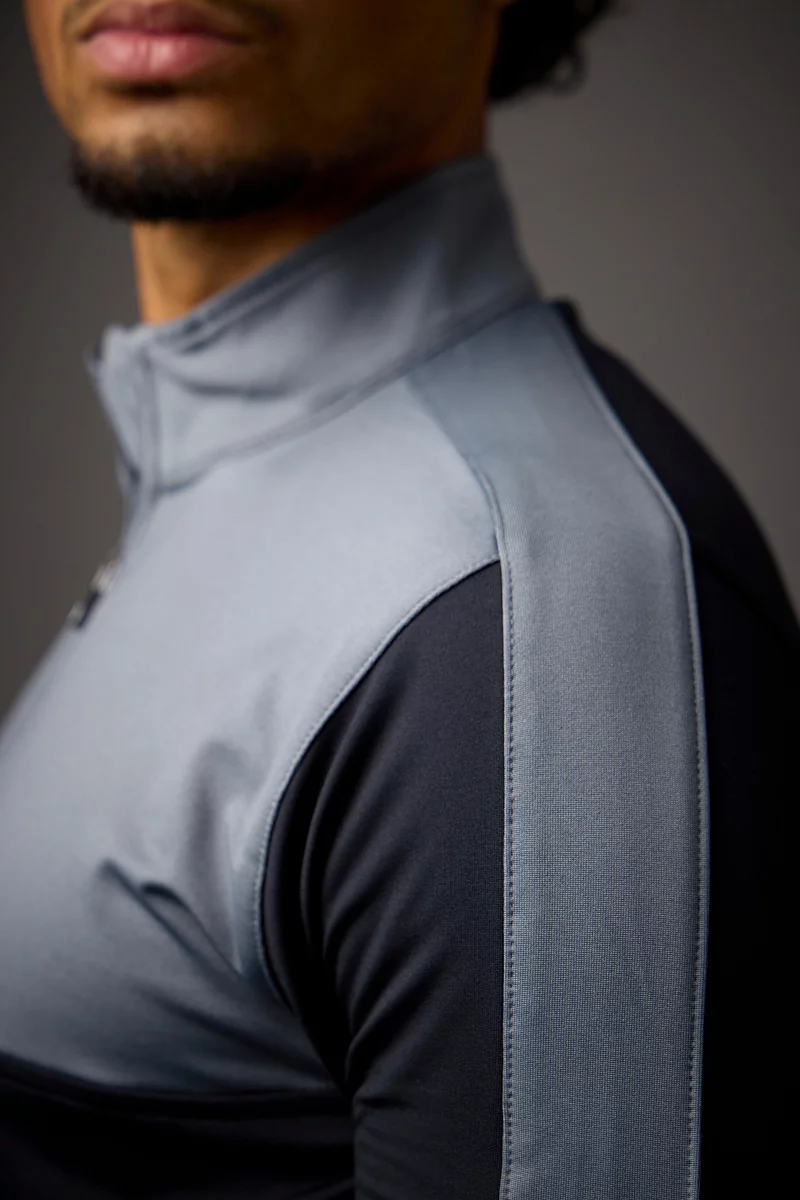 The Open Mens Quarter Zip Thermal Panelled Fleece Showerproof Golf Midlayer The Open Mens Quarter Zip Thermal Panelled Fleece Showerproof Golf Midlayer