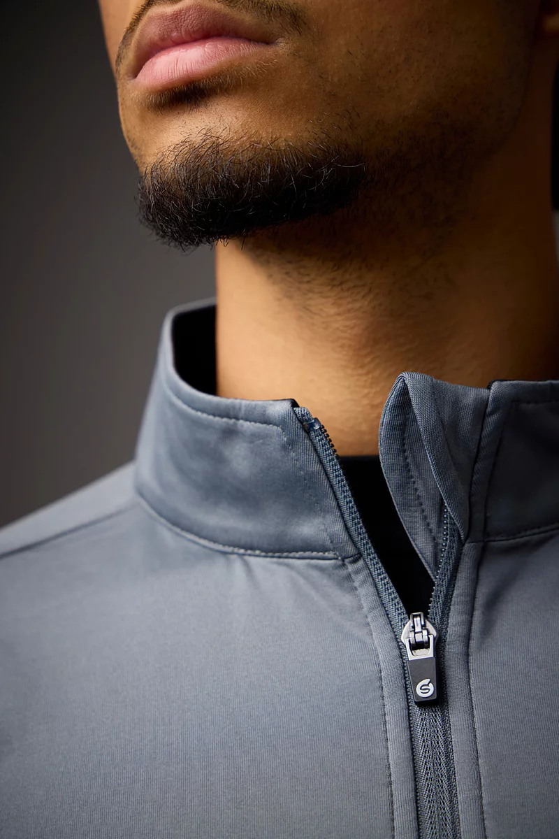 Mens Quarter Zip Thermal Panelled Fleece Showerproof Golf Midlayer Mens Quarter Zip Thermal Panelled Fleece Showerproof Golf Midlayer