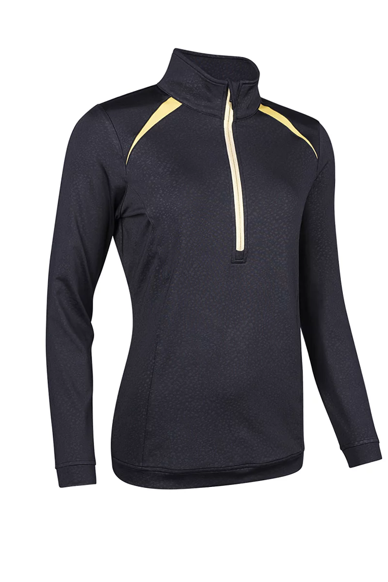 Quarter Zip Shoulder Panelled Performance Fleece Golf Midlayer Sale