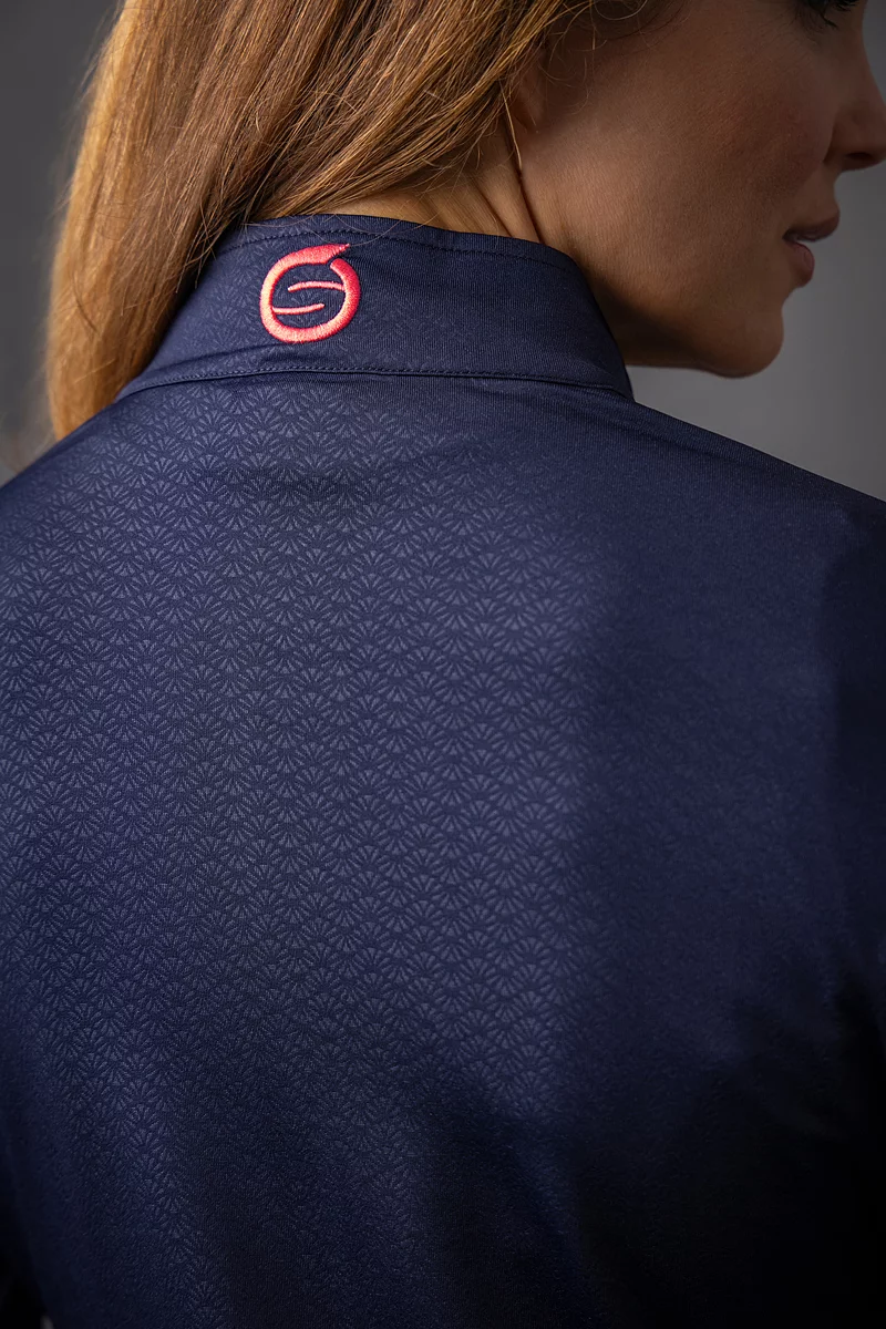 Ladies Quarter Zip Shoulder Panelled Performance Fleece Golf Midlayer Ladies Quarter Zip Shoulder Panelled Performance Fleece Golf Midlayer