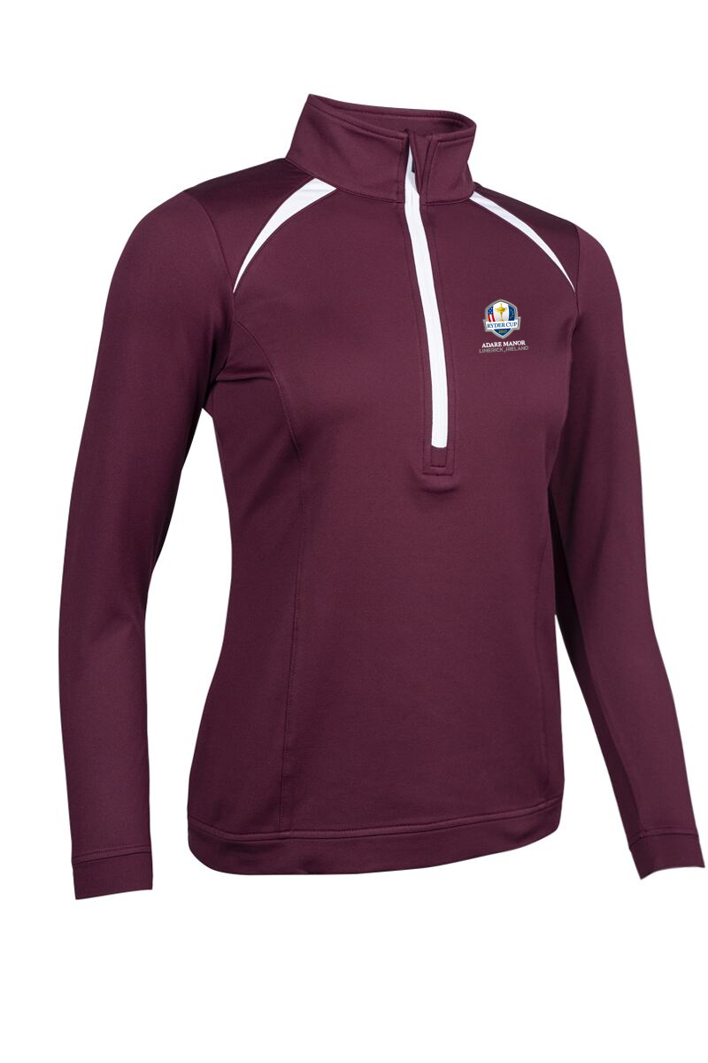 Official Ryder Cup 2027 Ladies Quarter Zip Shoulder Panelled Performance Fleece Golf Midlayer