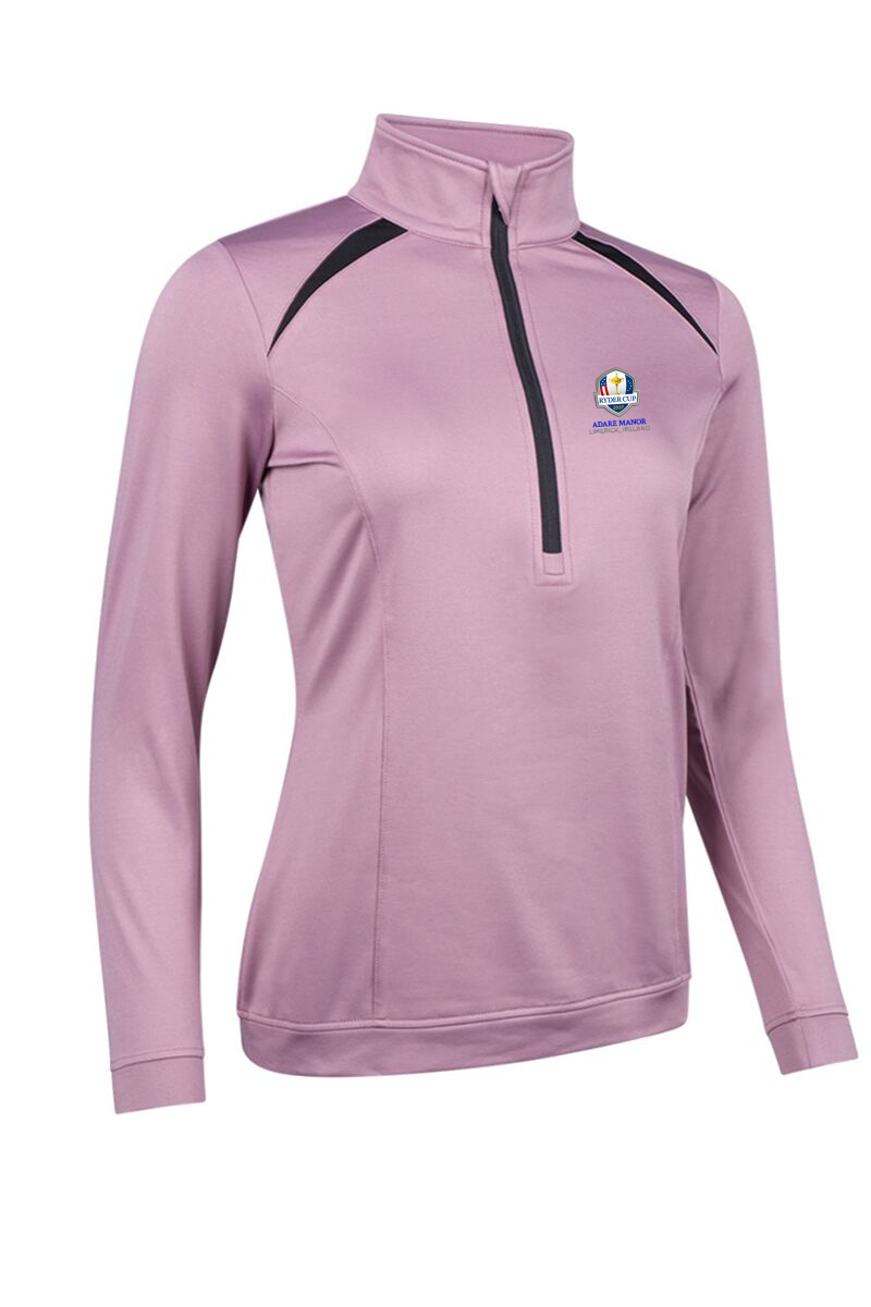 Official Ryder Cup 2027 Ladies Quarter Zip Shoulder Panelled Performance Fleece Golf Midlayer