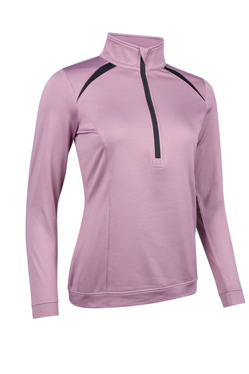 Ladies Quarter Zip Shoulder Panelled Performance Fleece Golf Midlayer
