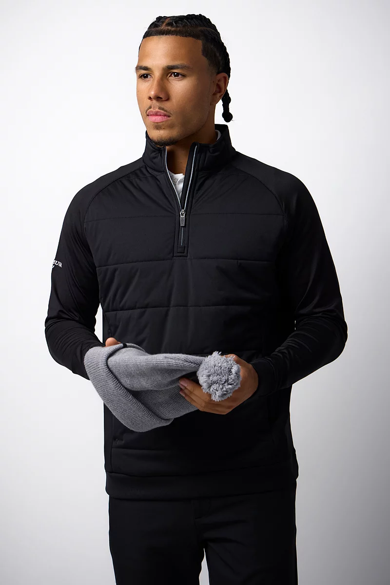 Mens Quarter Zip Performance Hybrid Midweight Golf Midlayer
