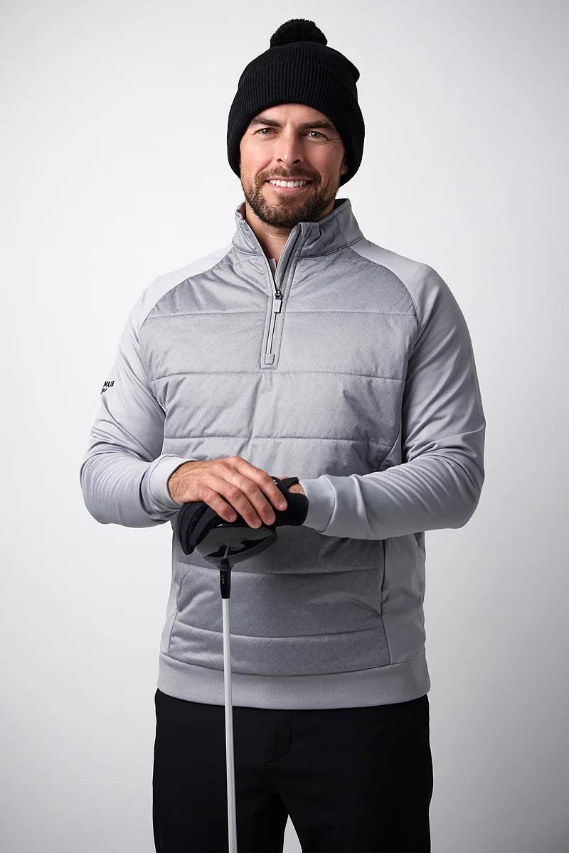 Mens Quarter Zip Performance Hybrid Midweight Golf Midlayer