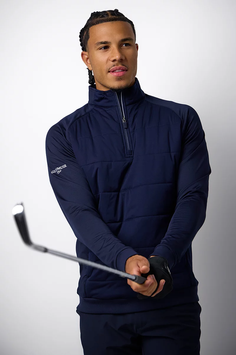 Mens Quarter Zip Performance Hybrid Midweight Golf Midlayer