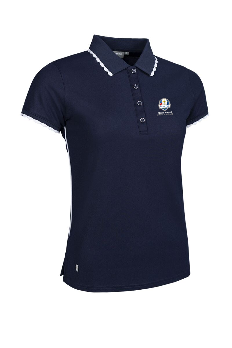 Official Ryder Cup 2027 Ladies Contrast Scalloped Tipping Performance Pique Golf Shirt