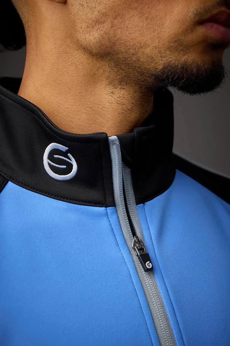 The Open Mens Quarter Zip Raglan Panelled Showerproof Golf Midlayer The Open Mens Quarter Zip Raglan Panelled Showerproof Golf Midlayer