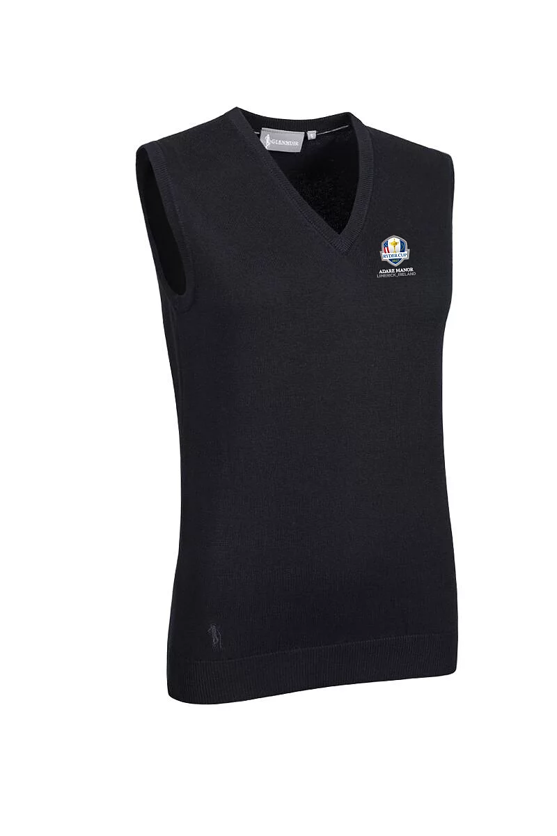 Official Ryder Cup 2027 Ladies V Neck Cotton Lightweight Golf Slipover Black L
