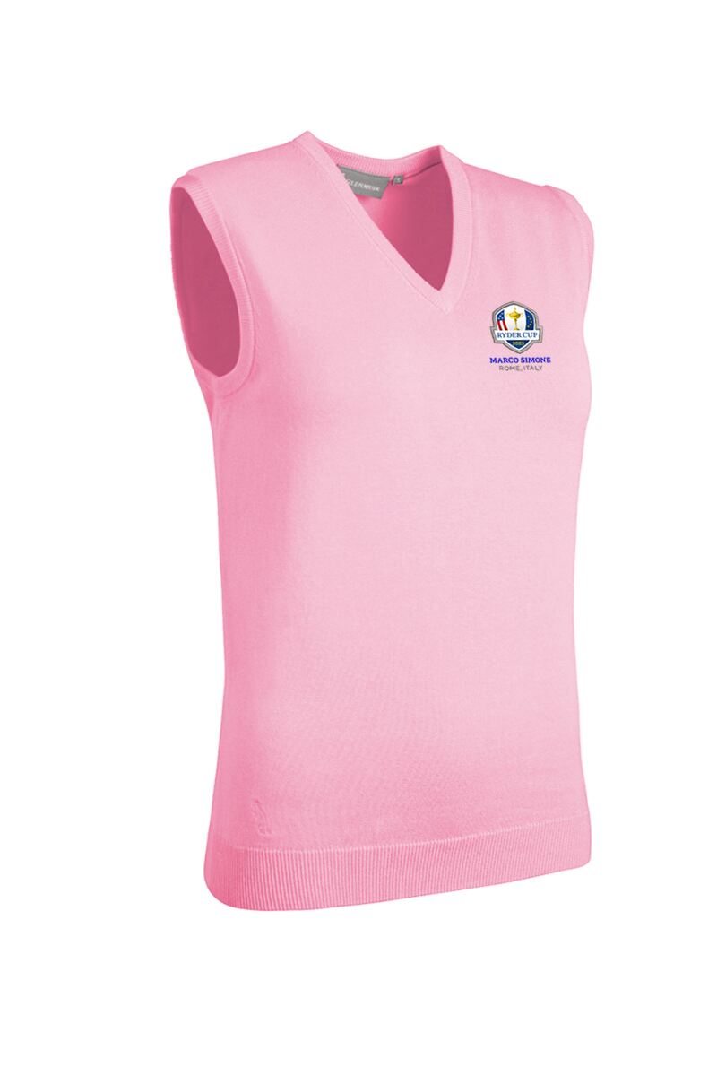 Official Ryder Cup 2023 Ladies V Neck Cotton Golf Slipover Candy L