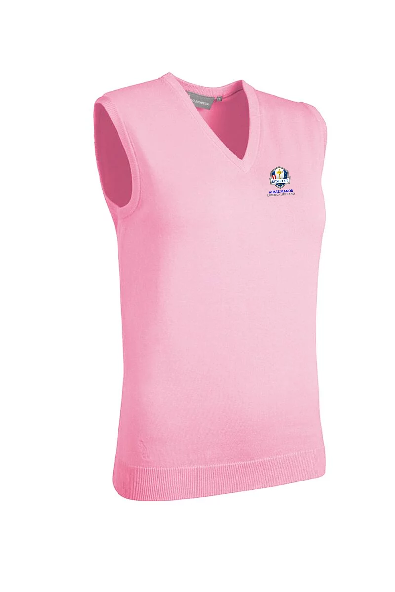 Official Ryder Cup 2027 Ladies V Neck Cotton Lightweight Golf Slipover Candy M