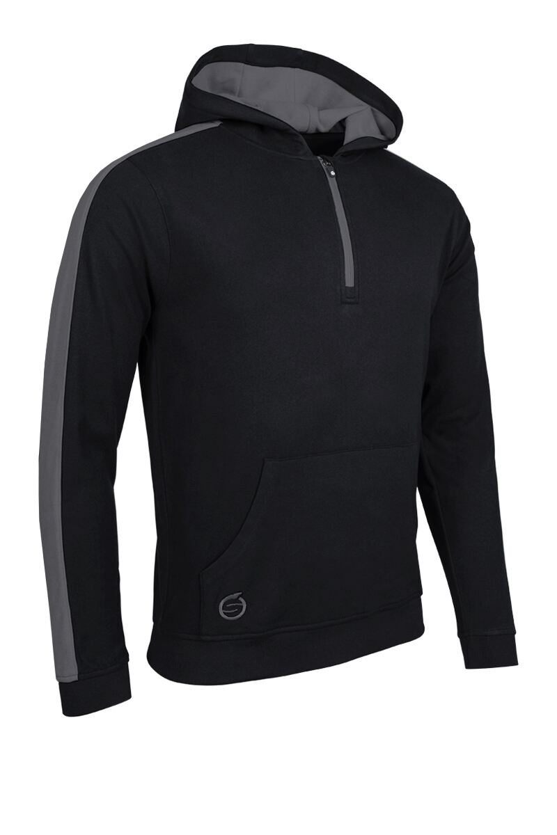 Mens Thermal Contrast Sleeve Fleece Showerproof Golf Hoodie