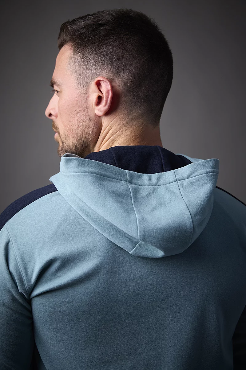 Mens Thermal Contrast Sleeve Fleece Showerproof Golf Hoodie