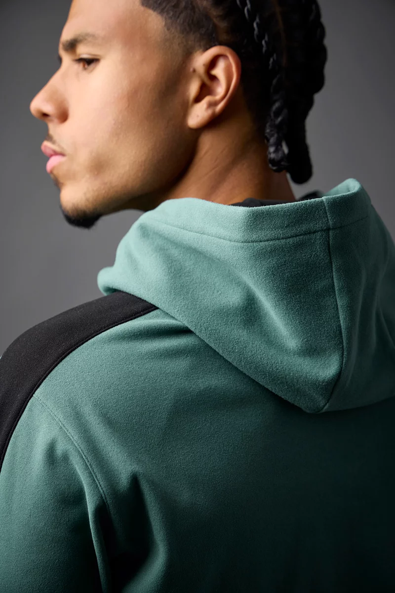 Mens Thermal Contrast Sleeve Fleece Showerproof Golf Hoodie