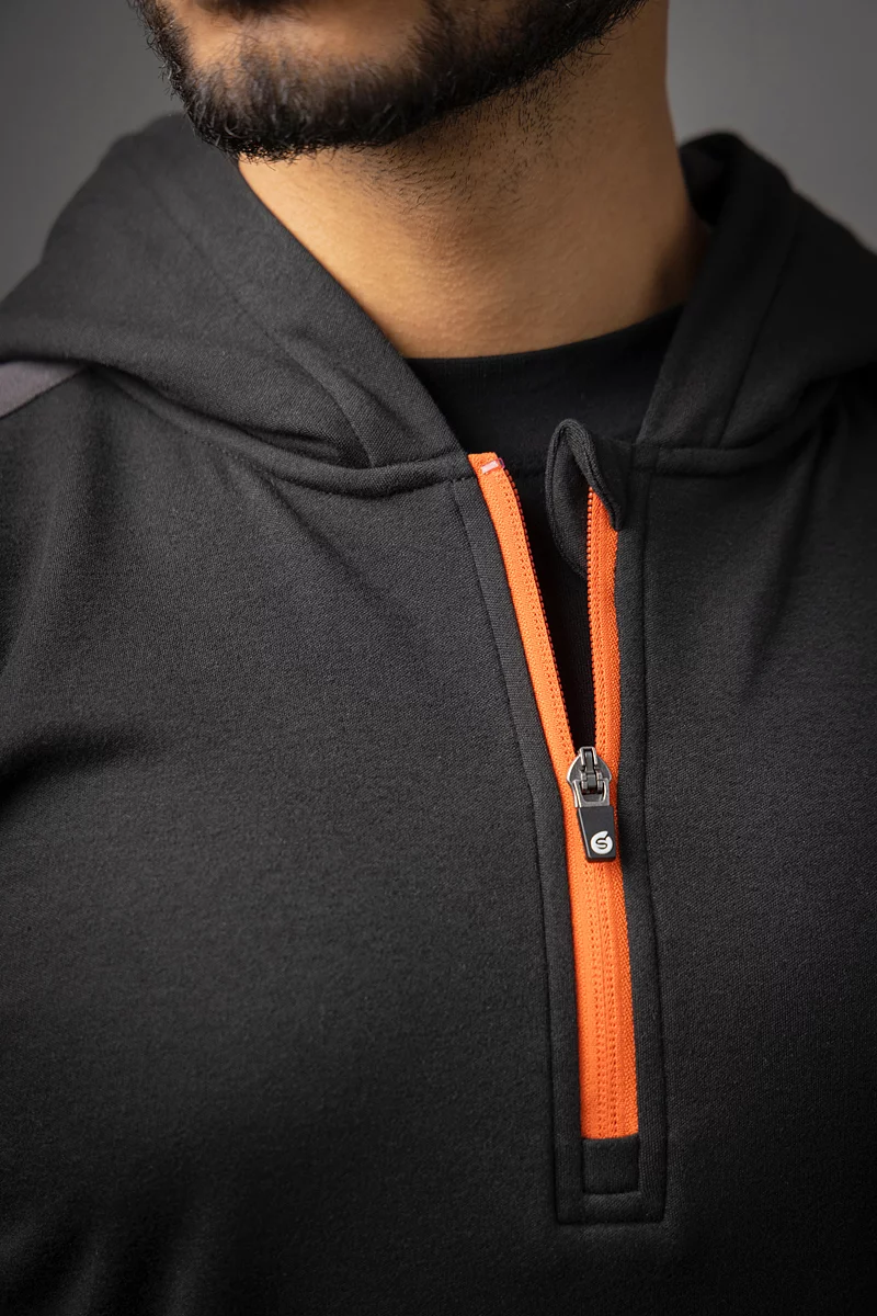 Mens Thermal Contrast Sleeve Fleece Showerproof Golf Hoodie Mens Thermal Contrast Sleeve Fleece Showerproof Golf Hoodie