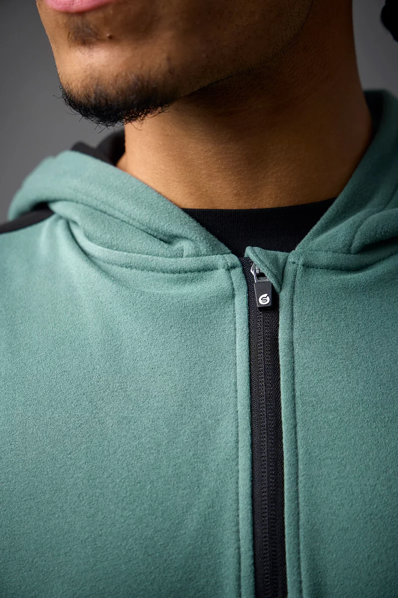 Mens Thermal Contrast Sleeve Fleece Showerproof Golf Hoodie