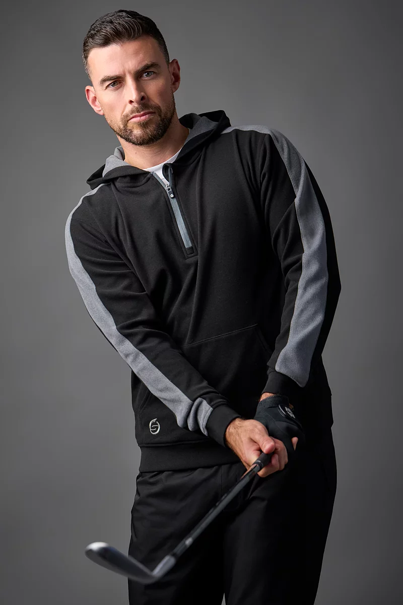 The Open Mens Thermal Contrast Sleeve Fleece Showerproof Golf Hoodie