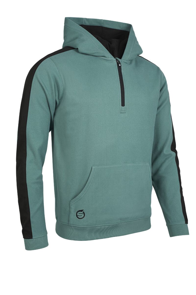 Mens Thermal Contrast Sleeve Fleece Showerproof Golf Hoodie