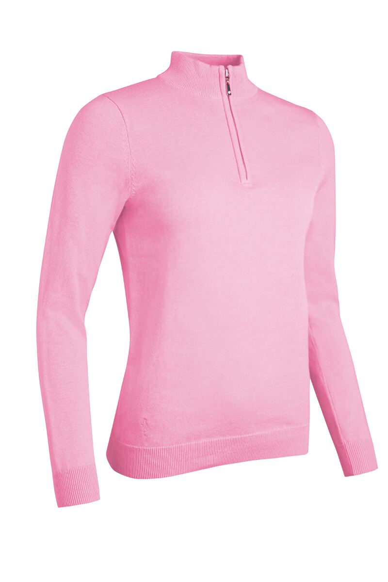 Ladies Quarter Zip Cotton Lightweight Golf Sweater