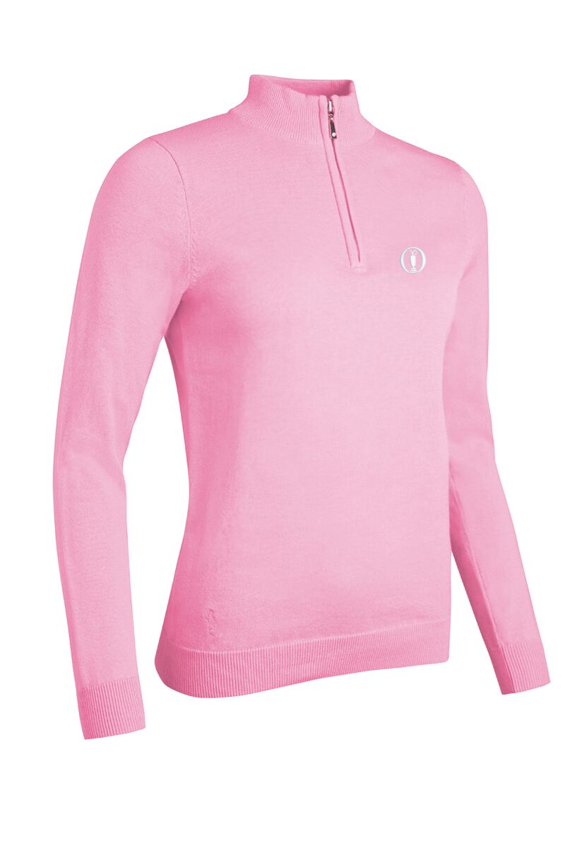 The Open Ladies Quarter Zip Cotton Lightweight Golf Sweater