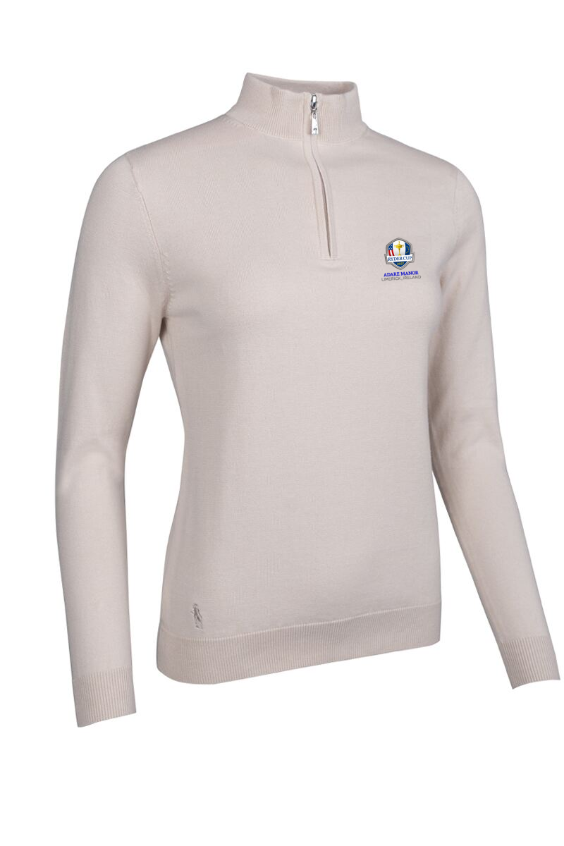 Official Ryder Cup 2027 Ladies Quarter Zip Cotton Lightweight Golf Sweater
