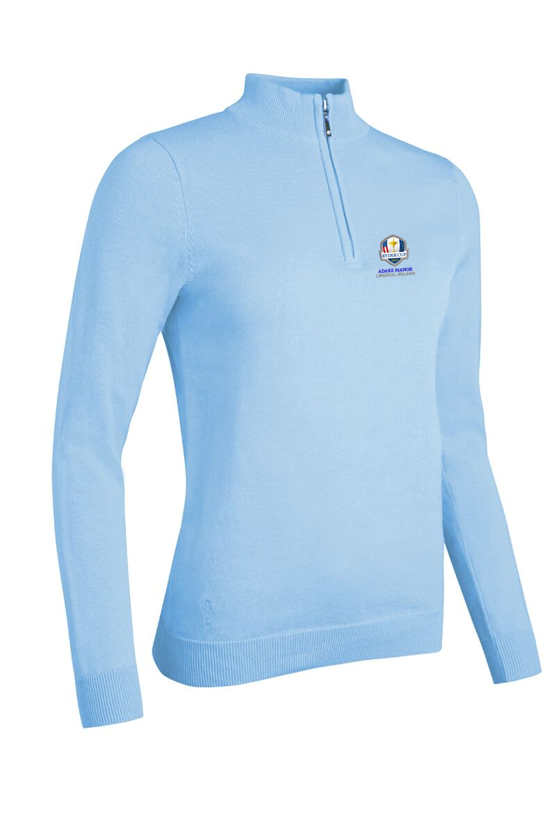 Official Ryder Cup 2027 Ladies Quarter Zip Cotton Lightweight Golf Sweater