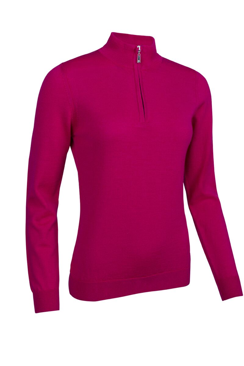 Ladies Quarter Zip Cotton Lightweight Golf Sweater