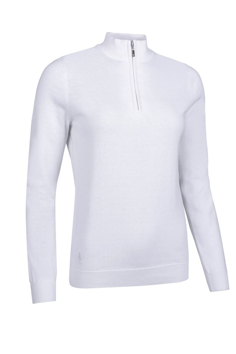 Ladies Quarter Zip Cotton Lightweight Golf Sweater