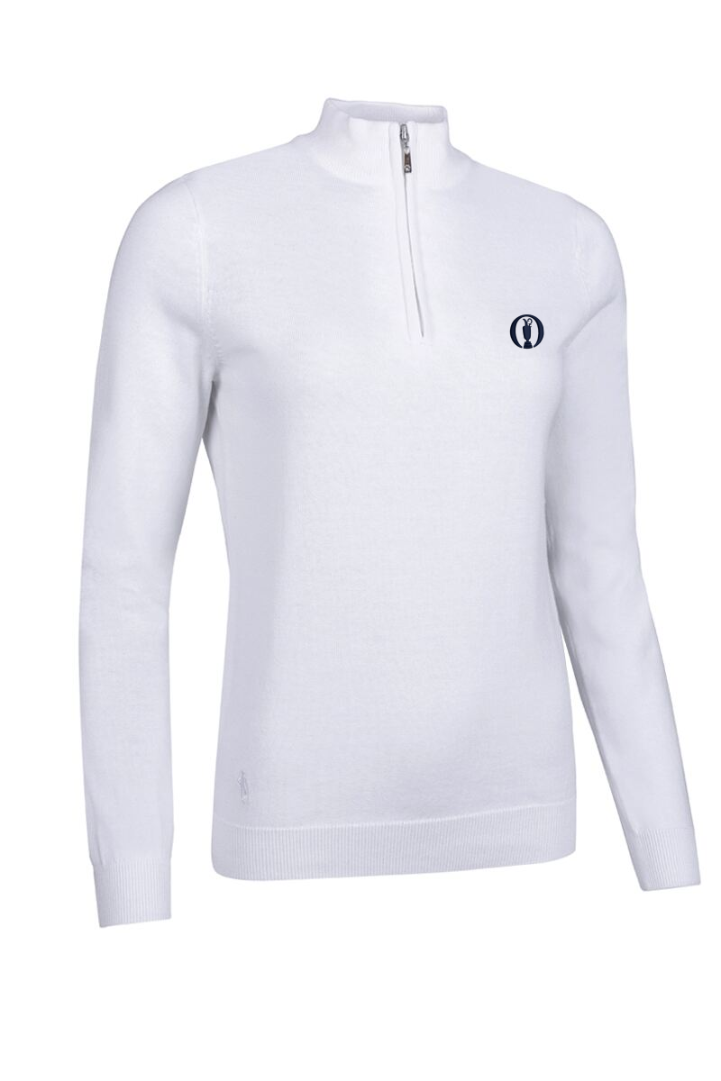 The Open Ladies Quarter Zip Cotton Lightweight Golf Sweater