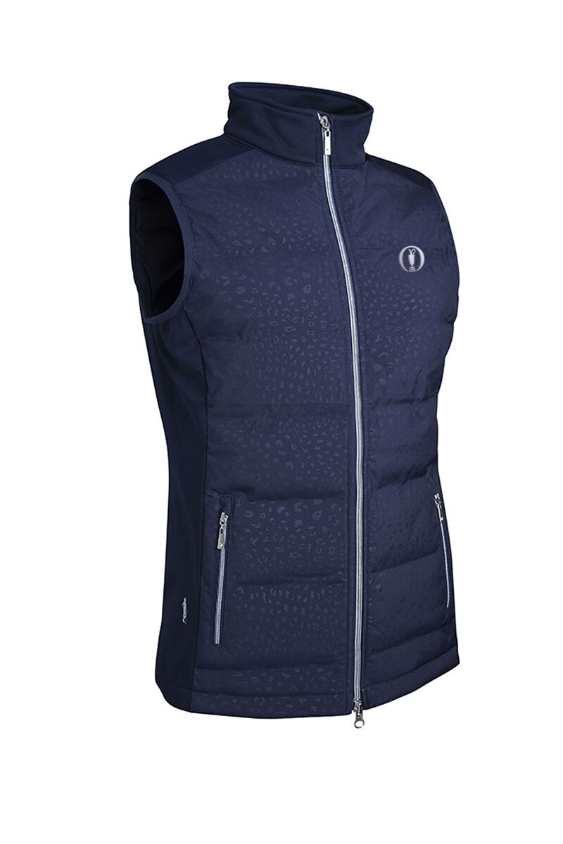 The Open Ladies Zip Front Bonded Padded Down Heavyweight Golf Gilet