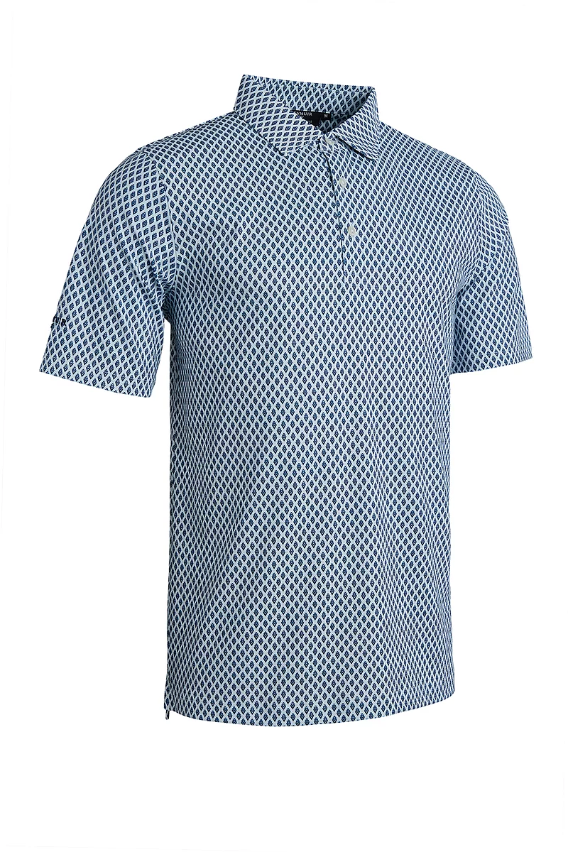 Feather Print Tailored Collar Golf Shirt