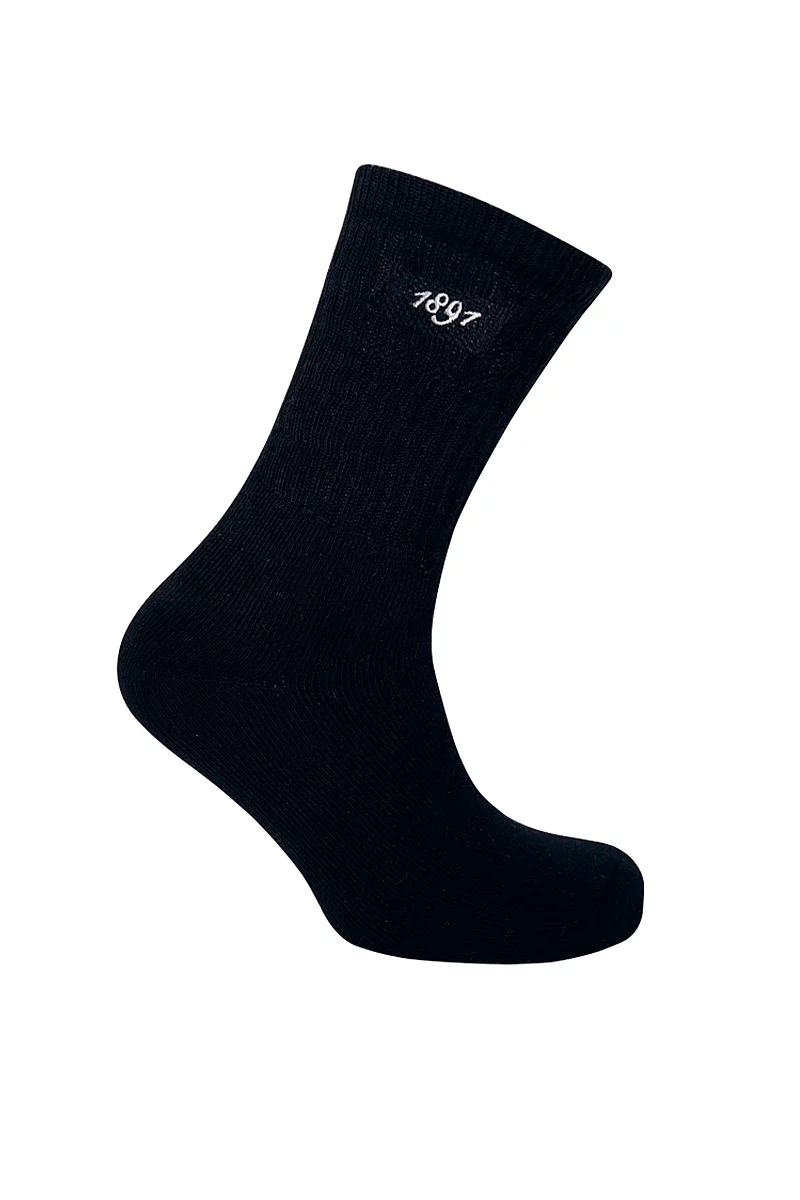 Mens 2 Pair Pack Cotton Crew Golf Socks Black UK 6-11