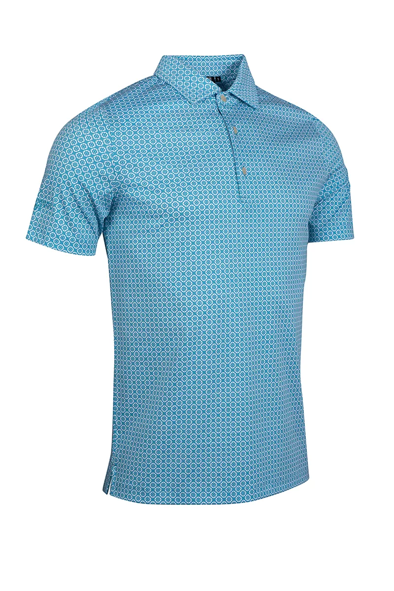 Ship Helm Print Mercerised Cotton Golf Shirt