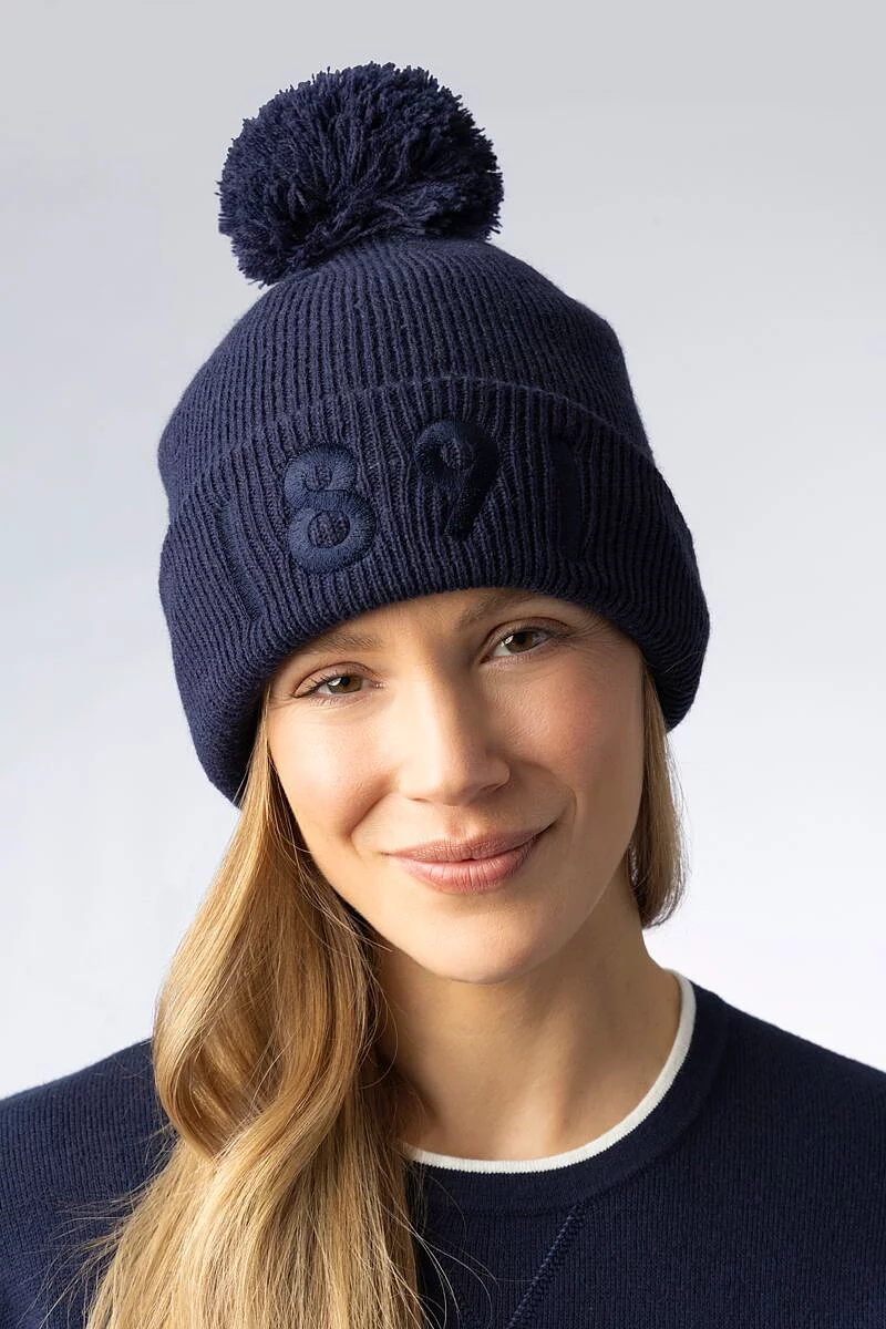 Mens And Ladies Thermal Lined Turn Up Rib Merino 1891 Heritage Bobble Hat Mens And Ladies Thermal Lined Turn Up Rib Merino 1891 Heritage Bobble Hat