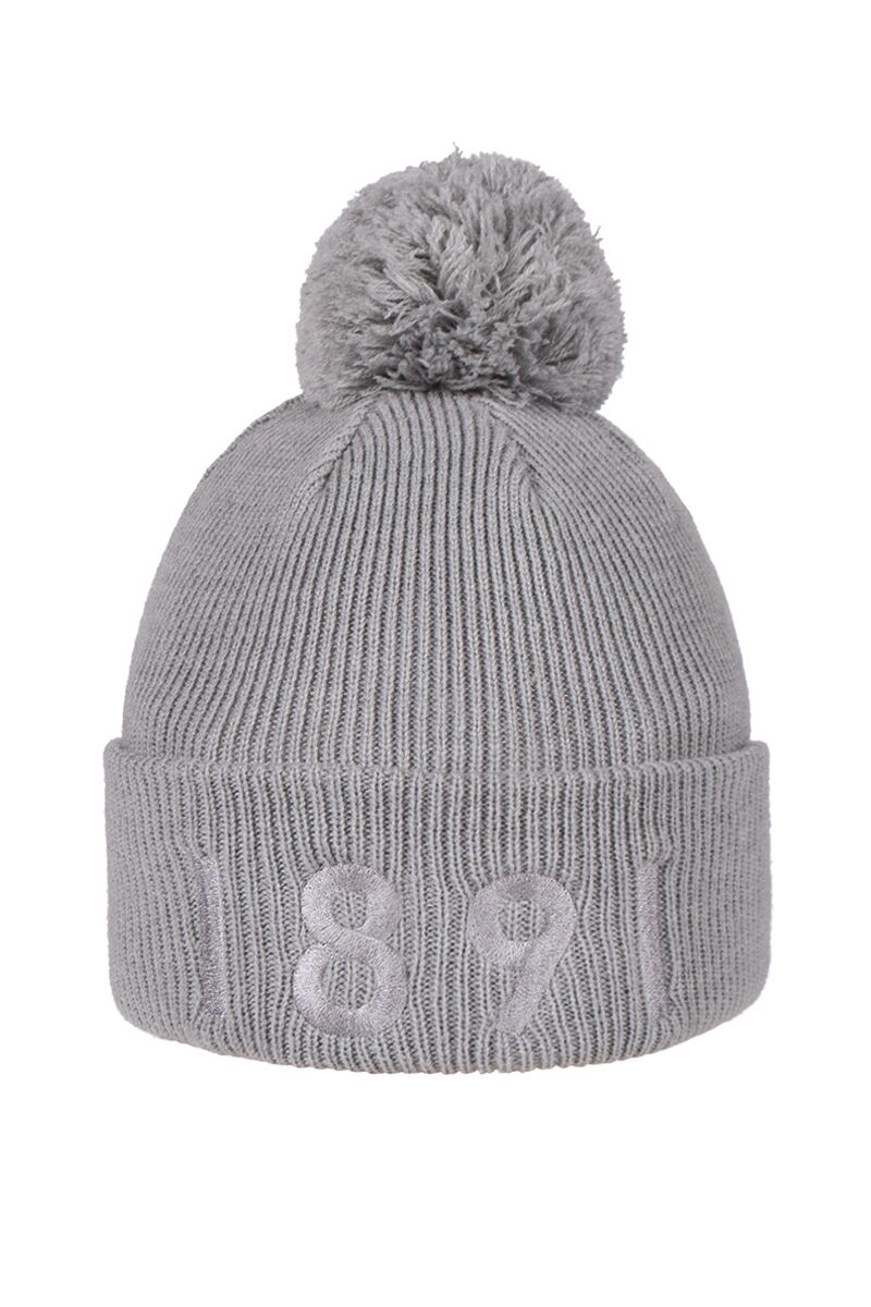 Mens And Ladies Thermal Lined Turn Up Rib Merino 1891 Heritage Bobble Hat Mid Grey Marl  One Size