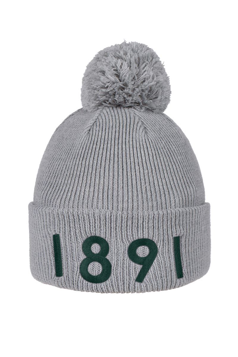 Mens And Ladies Thermal Lined Turn Up Rib Merino 1891 Heritage Bobble Hat Mid Grey Marl One Size