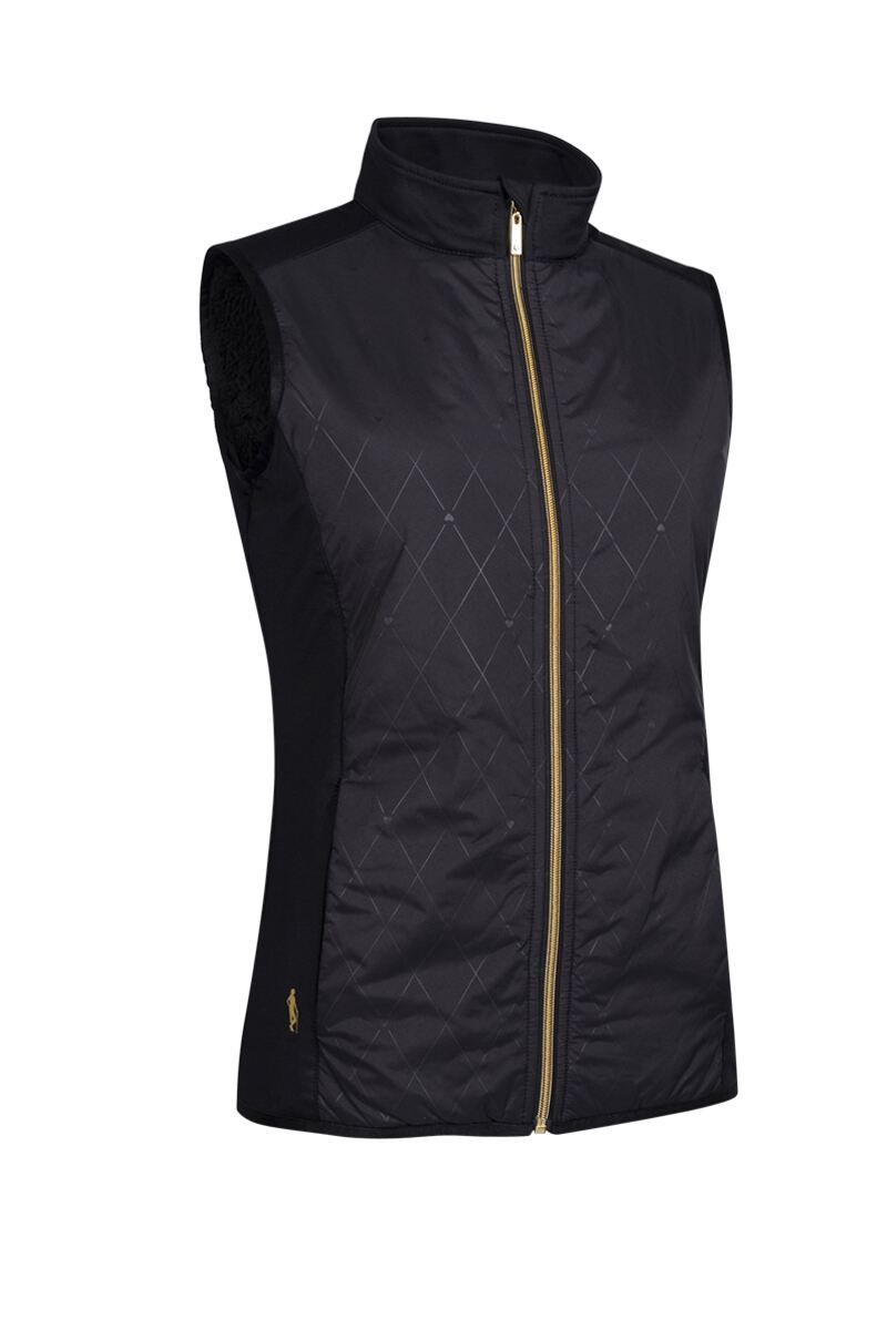 Ladies Full Zip Faux Fur Lined Padded Golf Gilet