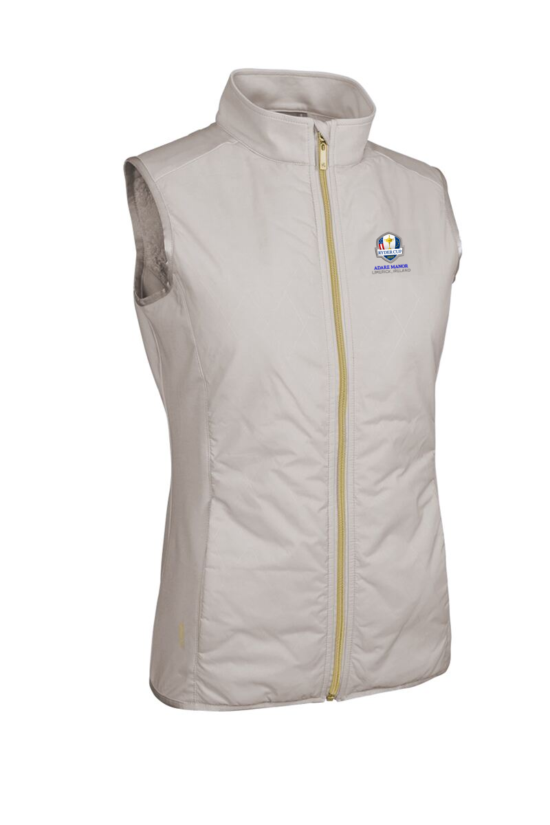 Official Ryder Cup 2027 Ladies Full Zip Faux Fur Lined Padded Golf Gilet