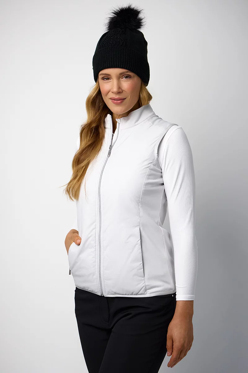 Official Ryder Cup 2027 Ladies Full Zip Faux Fur Lined Padded Golf Gilet