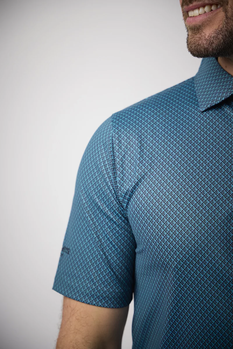 Mens Diamond G Print Performance Golf Shirt Mens Diamond G Print Performance Golf Shirt