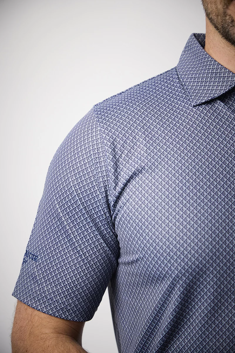 Mens Diamond G Print Performance Golf Shirt Mens Diamond G Print Performance Golf Shirt