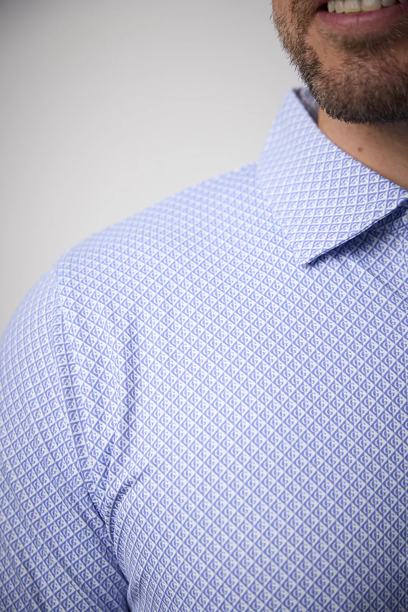 Mens Diamond G Print Performance Golf Shirt Mens Diamond G Print Performance Golf Shirt