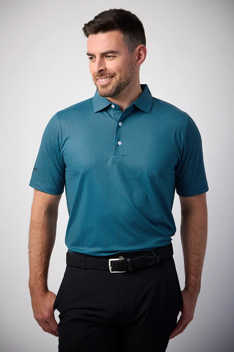 Mens Diamond G Print Performance Golf Shirt Mens Diamond G Print Performance Golf Shirt