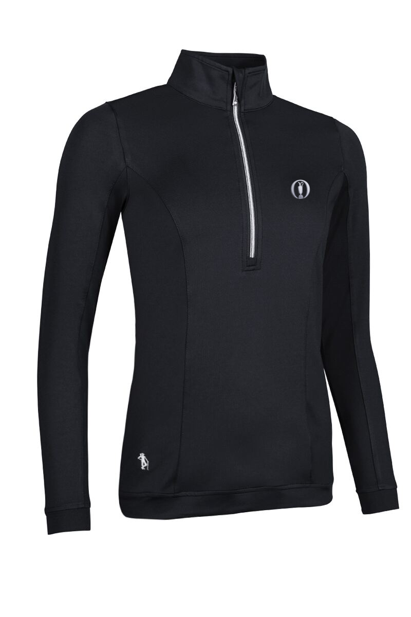 The Open Ladies Quarter Zip Lightweight Shaped Panel Performance Golf Midlayer