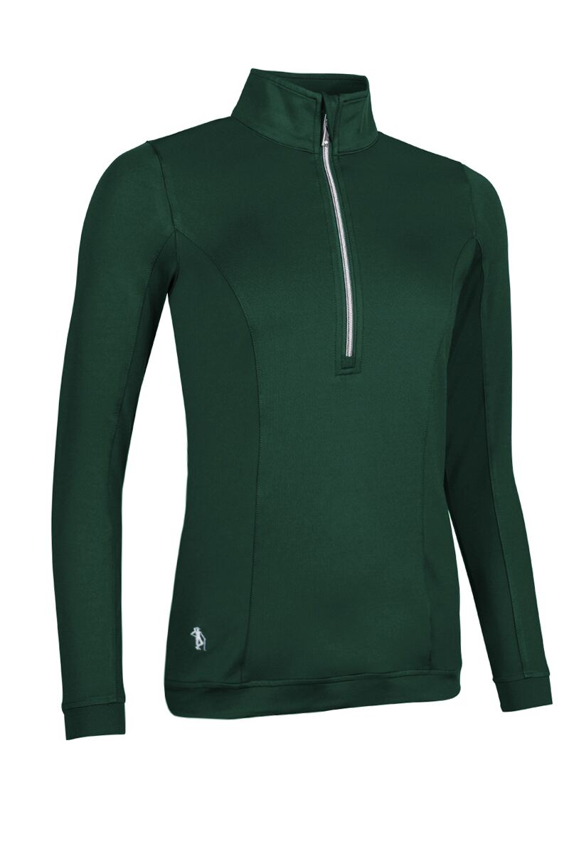 Ladies Quarter Zip Lightweight Shaped Panel Performance Golf Midlayer