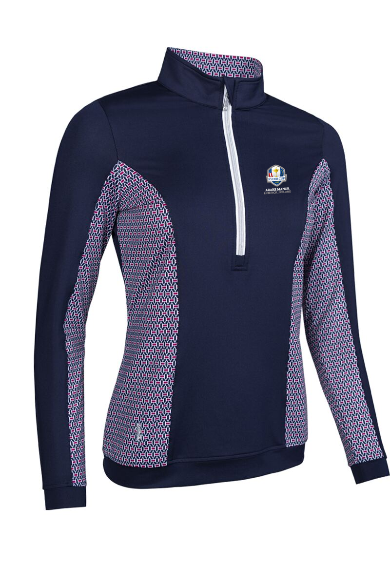 Official Ryder Cup 2027 Ladies Quarter Zip Lightweight Shaped Panel Performance Golf Midlayer