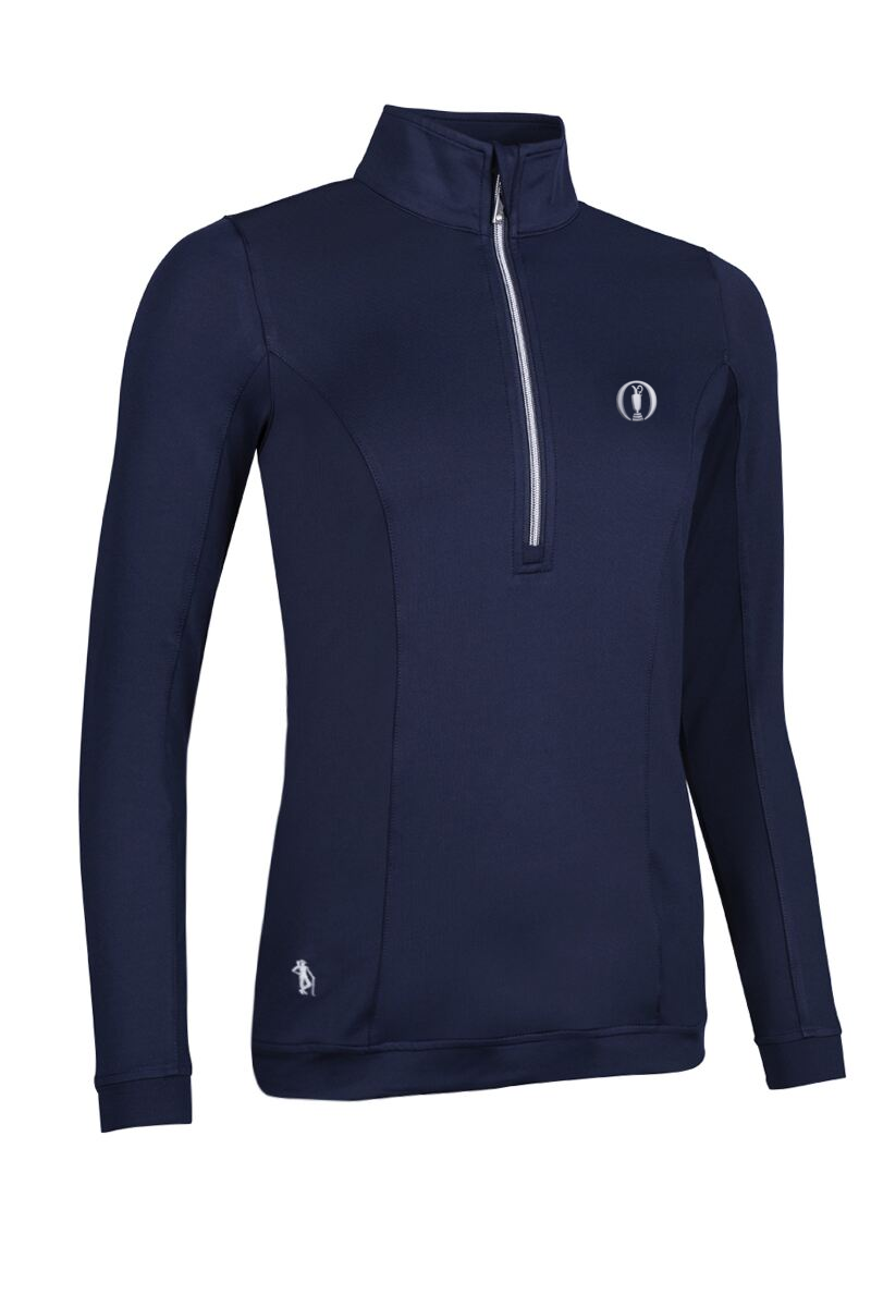 The Open Ladies Quarter Zip Lightweight Shaped Panel Performance Golf Midlayer